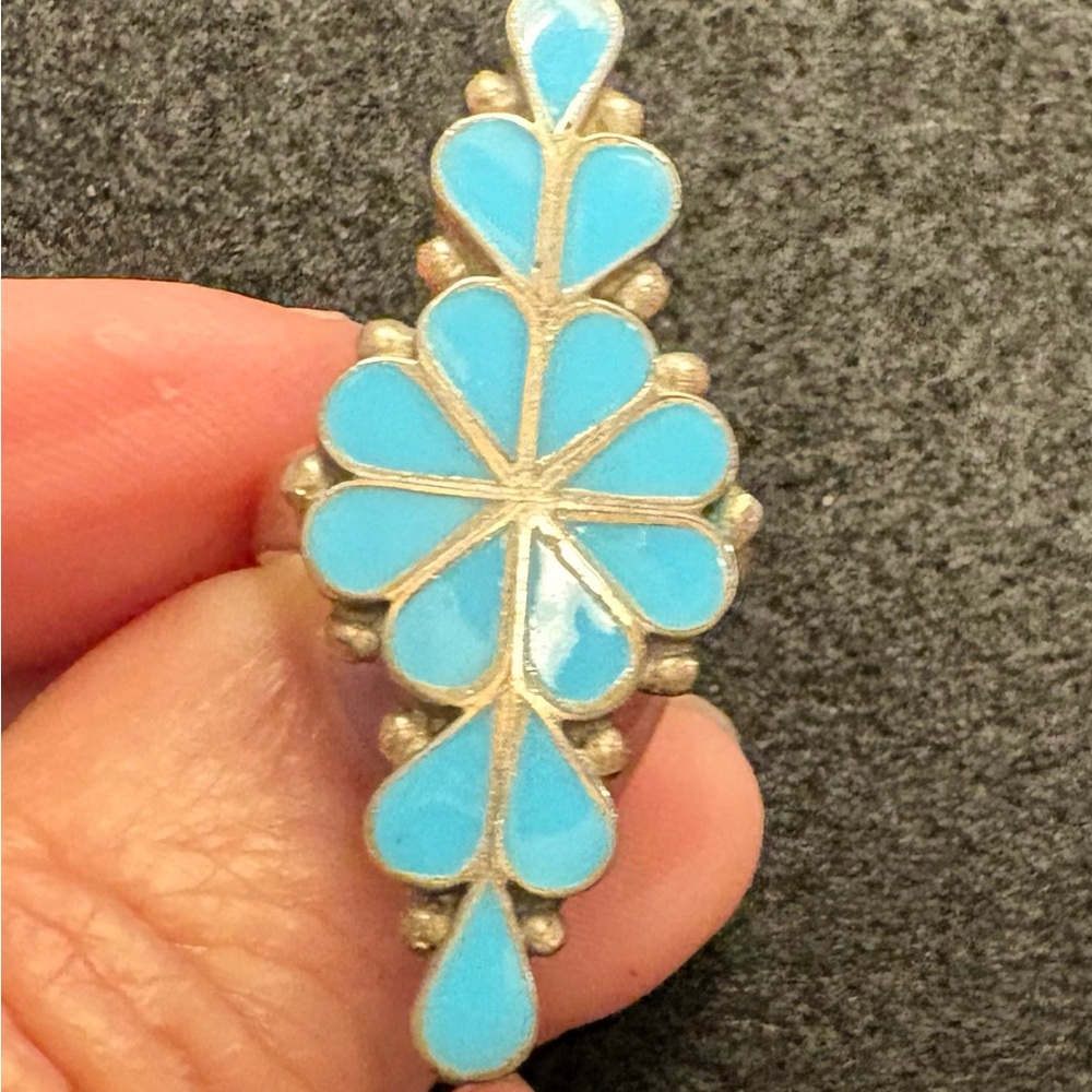Turquoise & Silver Women’s Ring, Size 6